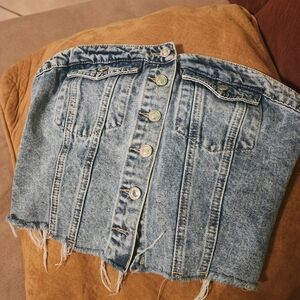 SHEIN Light Blue Denim Top